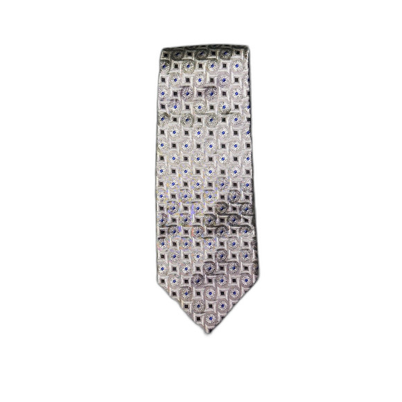 Geoffrey Beene Gray Silk Tie Geometric Pattern USA Made - Picture 1 of 4